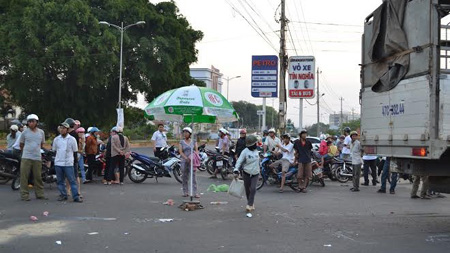 Chiếc xe gây tai nạn tại hiện trường Chiếc xe gây tai nạn tại hiện trường.